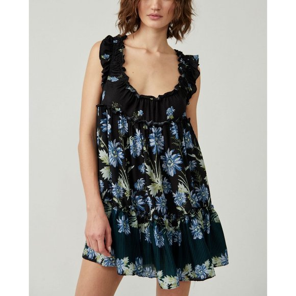 FREE PEOPLE Bali Wild Daisy Slip / Black Combo - Picture 2 of 7